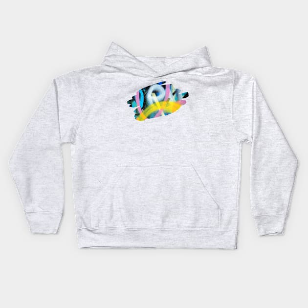 Graffiti Splash Art Print Pastel Kids Hoodie by Auto-Prints